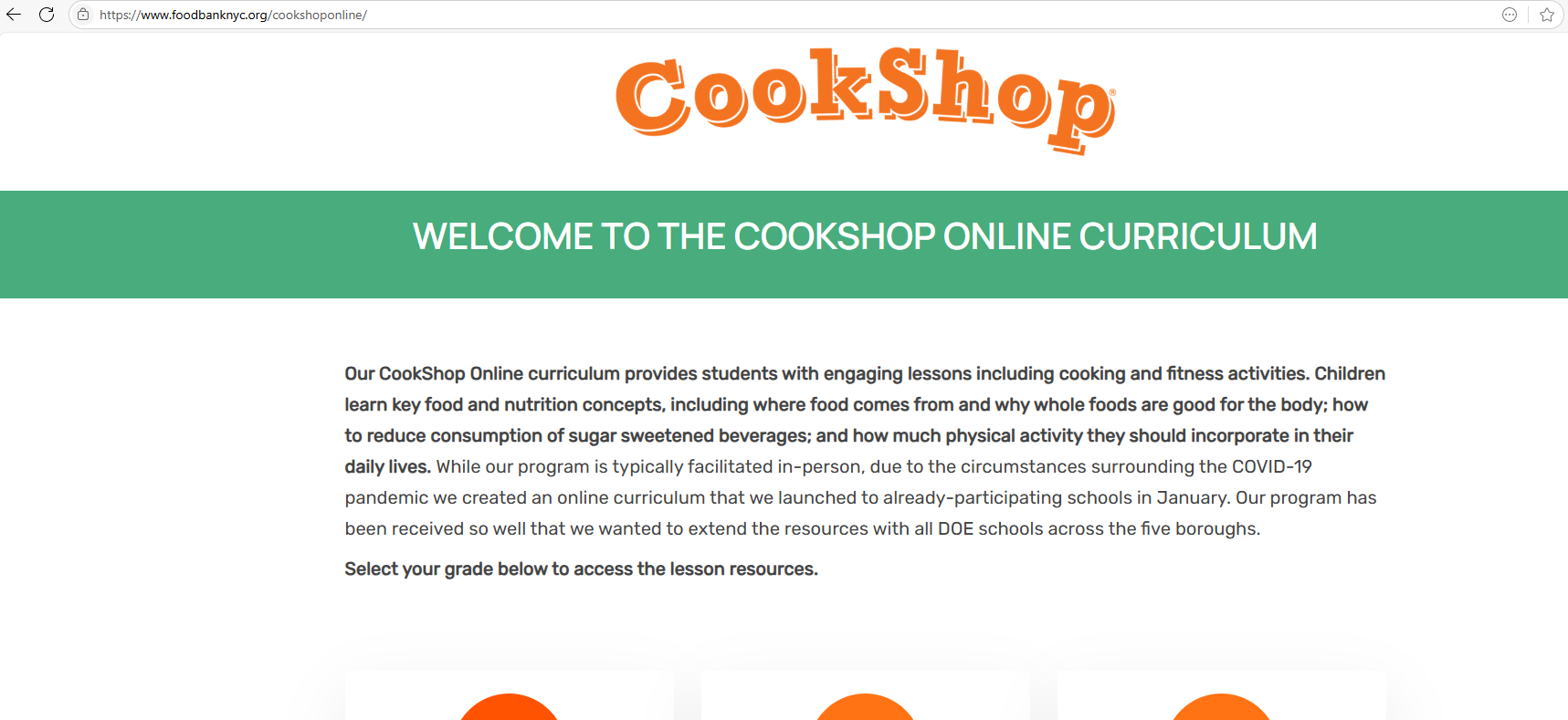 Screenshot of CookShop Online webportal